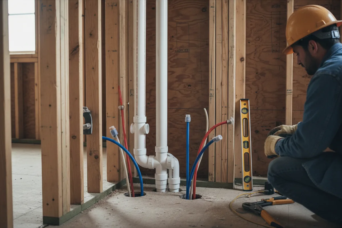 Drain and supply rough-in during Drain Cleaning in Carol Stream