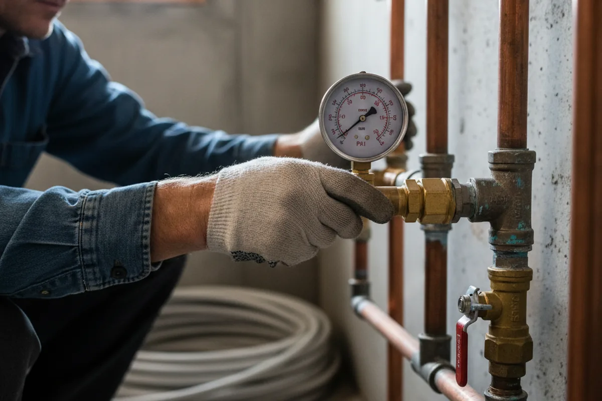 Pressure testing a repaired line during Water Line Repair in Carol Stream